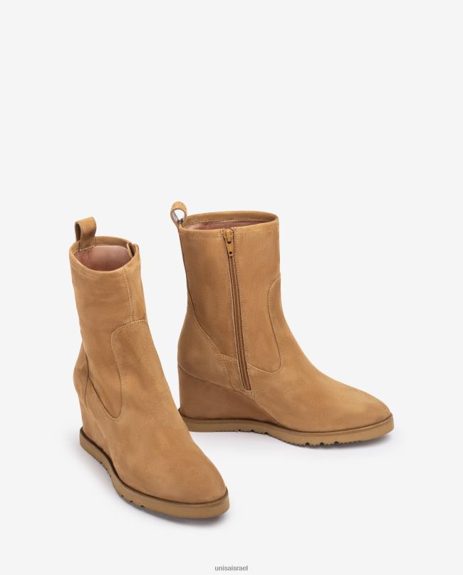 Unisa מגף רגל גבוה חום נשים V2BP21002