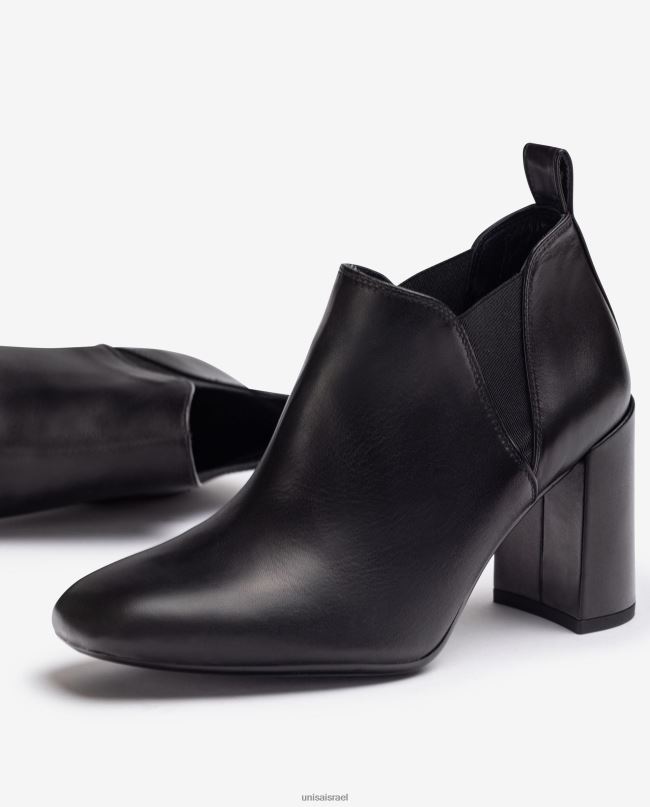 Unisa מגפון קרסול עם שקעים בצד שָׁחוֹר נשים V2BP21004