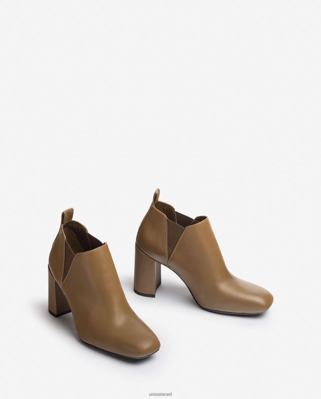 Unisa מגפון קרסול עם שקעים בצד חום נשים V2BP21005