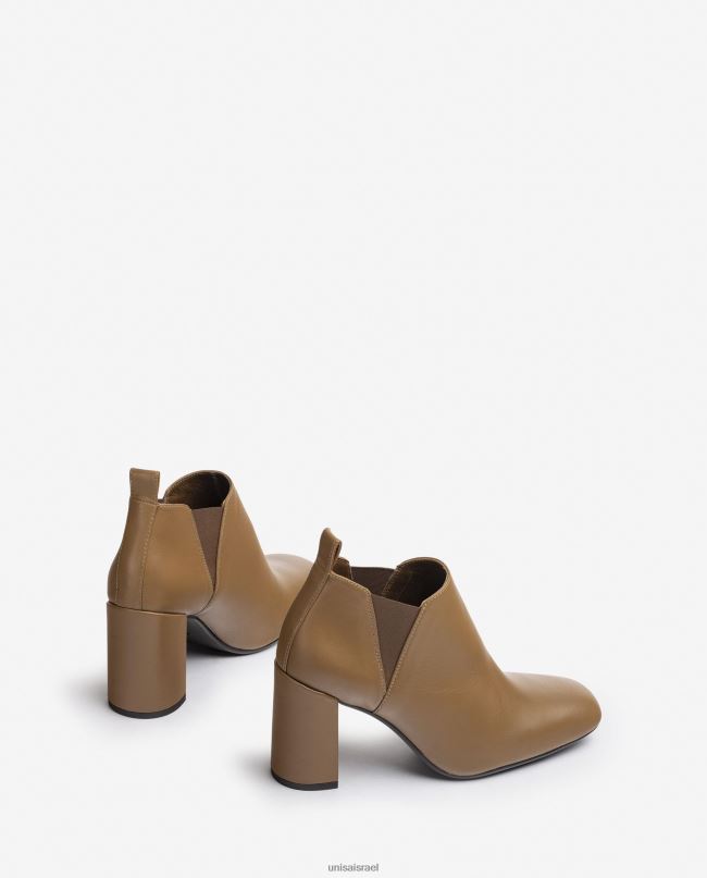 Unisa מגפון קרסול עם שקעים בצד חום נשים V2BP21005