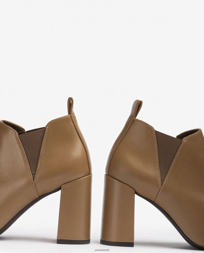 Unisa מגפון קרסול עם שקעים בצד חום נשים V2BP21005