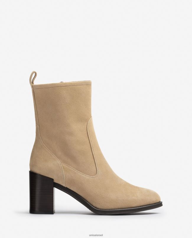 Unisa מגף עם עקבים גבוהים בז' נשים V2BP21007