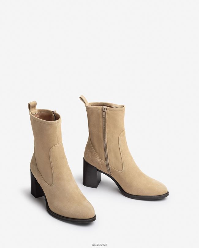 Unisa מגף עם עקבים גבוהים בז' נשים V2BP21007