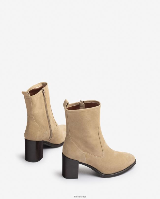 Unisa מגף עם עקבים גבוהים בז' נשים V2BP21007