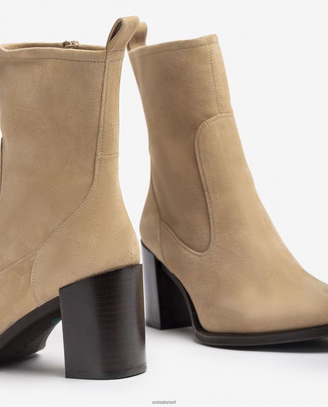 Unisa מגף עם עקבים גבוהים בז' נשים V2BP21007