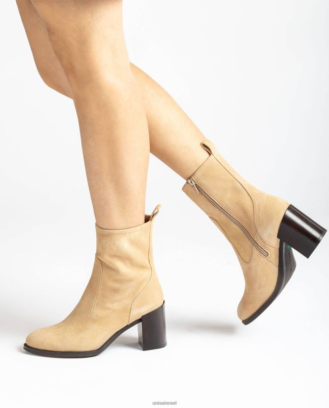 Unisa מגף עם עקבים גבוהים בז' נשים V2BP21007