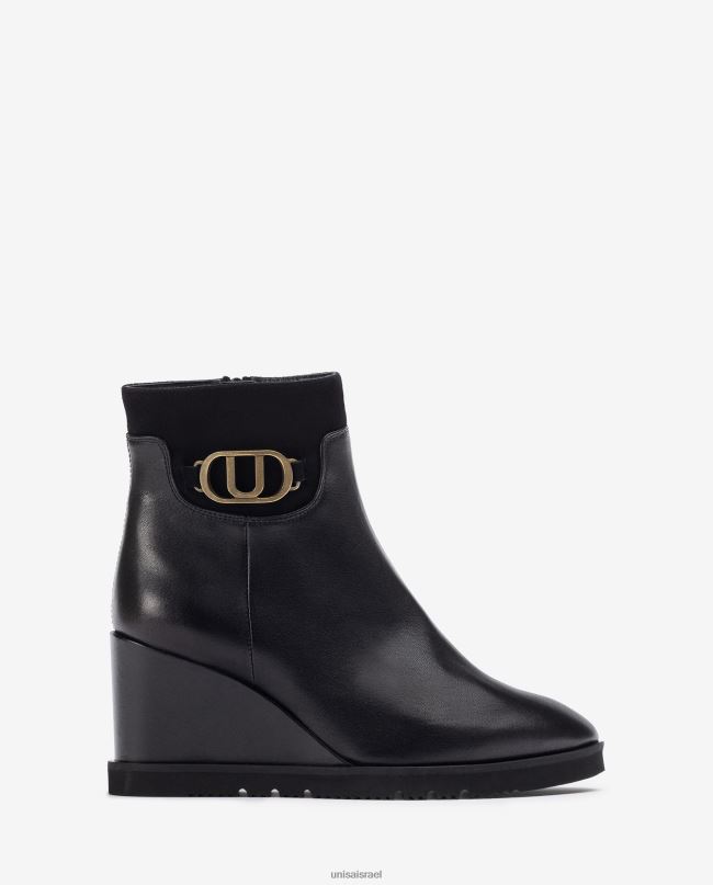 Unisa מגף קרסול עם טריז גבוה שָׁחוֹר נשים V2BP21009