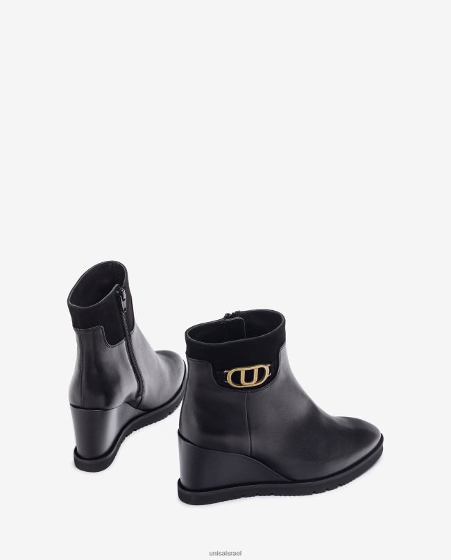 Unisa מגף קרסול עם טריז גבוה שָׁחוֹר נשים V2BP21009