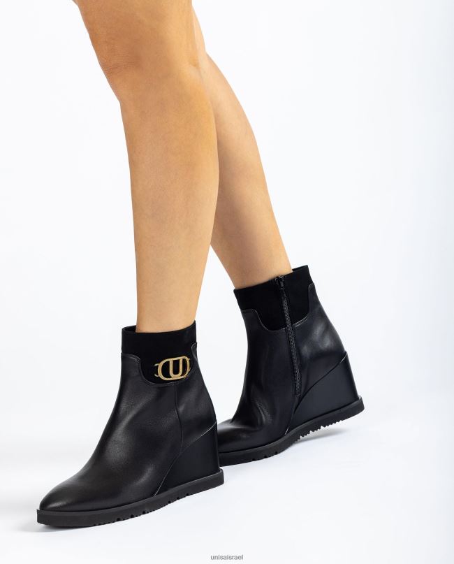 Unisa מגף קרסול עם טריז גבוה שָׁחוֹר נשים V2BP21009