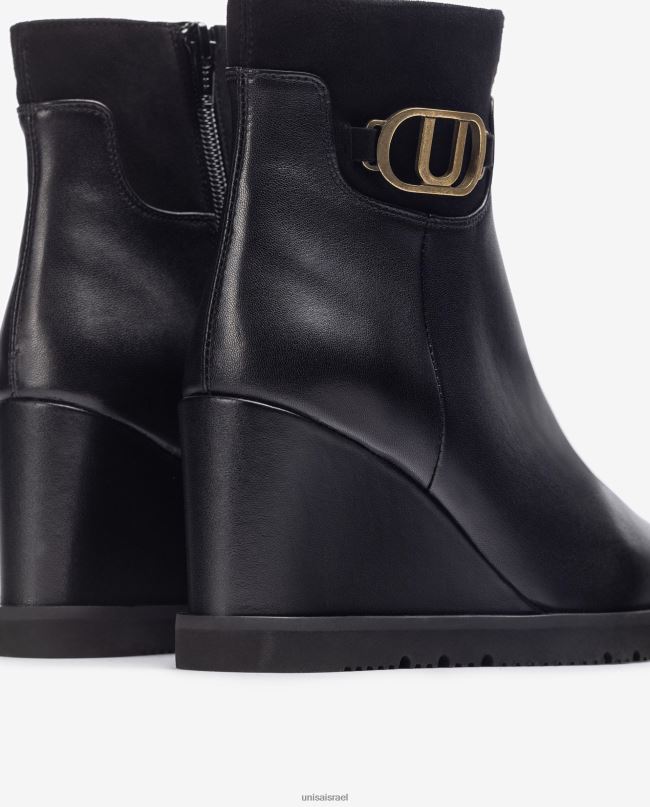 Unisa מגף קרסול עם טריז גבוה שָׁחוֹר נשים V2BP21009