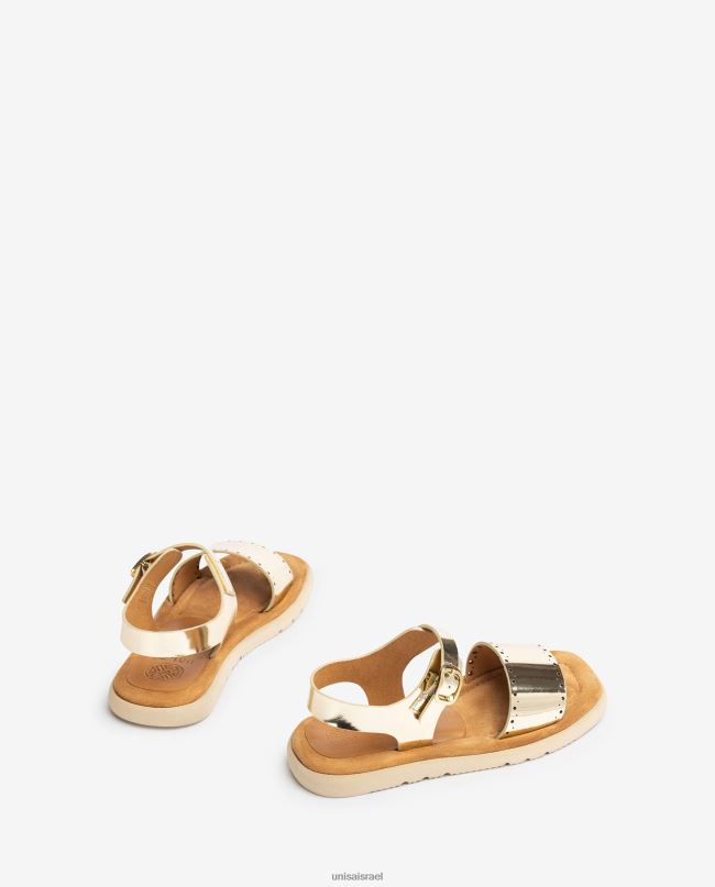 Unisa סנדל שטוח עם דפוסי אגרוף אופנה נשים V2BP2100