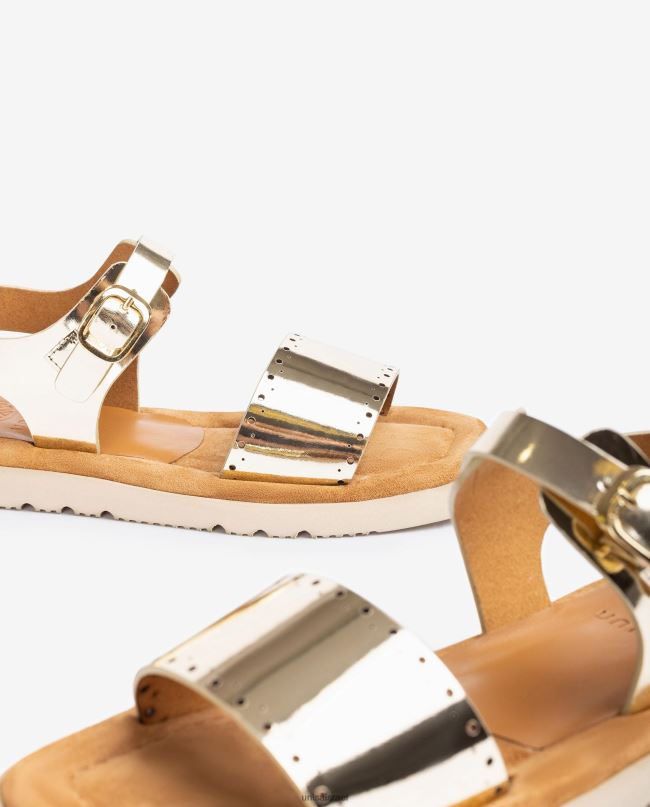 Unisa סנדל שטוח עם דפוסי אגרוף אופנה נשים V2BP2100