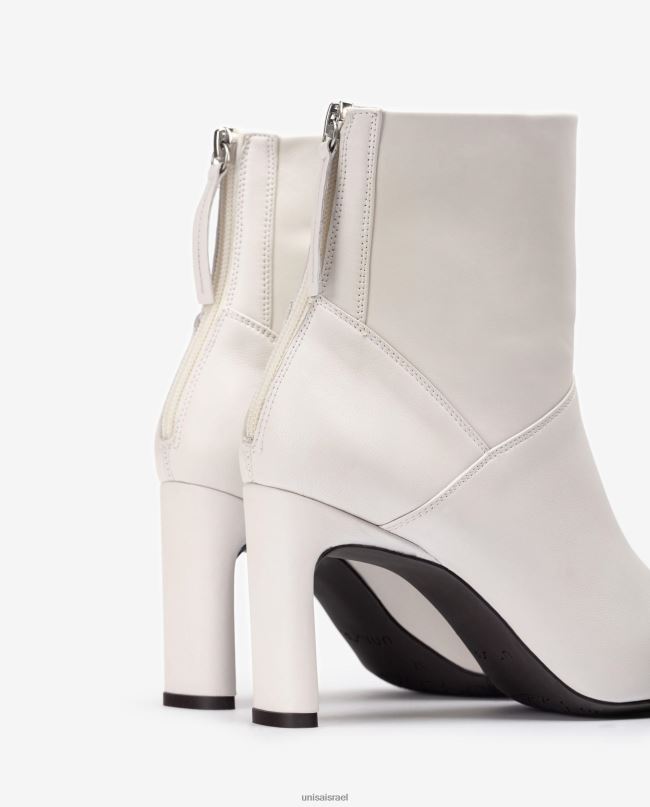 Unisa מגף קרסול עם עקב גבוה לבן נשים V2BP21014