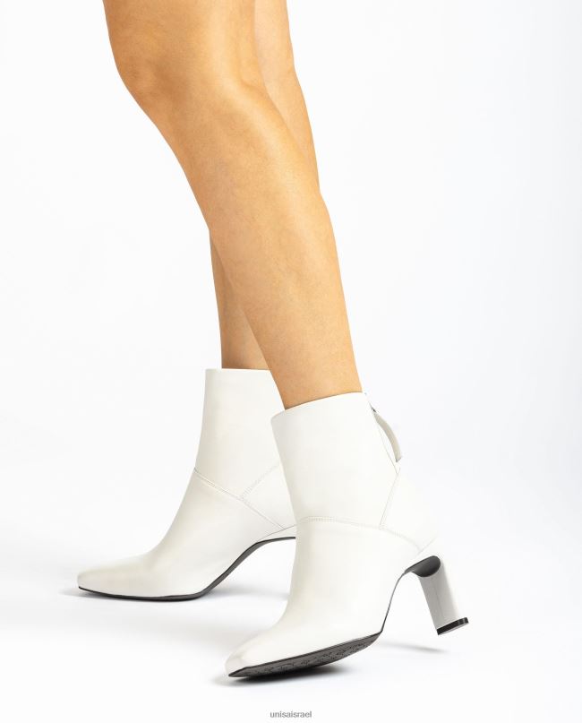 Unisa מגף קרסול עם עקב גבוה לבן נשים V2BP21014