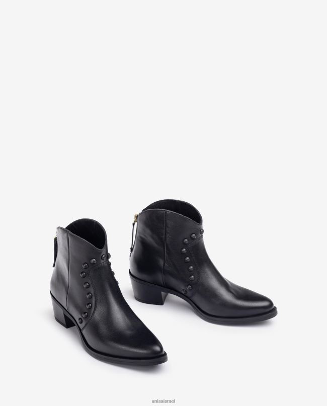 Unisa מגף קרסול בסגנון בוקרים עם ניטים אופנה נשים V2BP21015