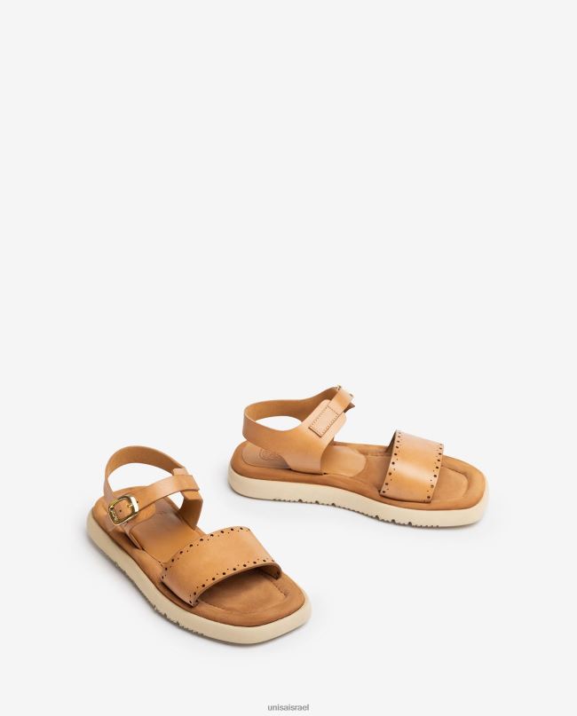 Unisa סנדל שטוח עם דפוסי אגרוף מְעוּדָן נשים V2BP2101