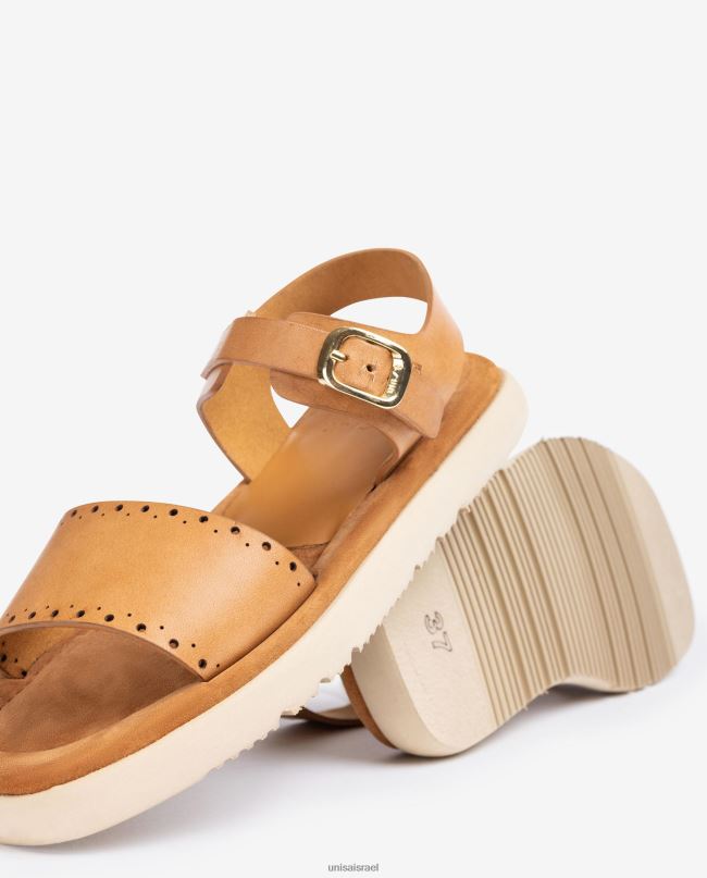 Unisa סנדל שטוח עם דפוסי אגרוף מְעוּדָן נשים V2BP2101