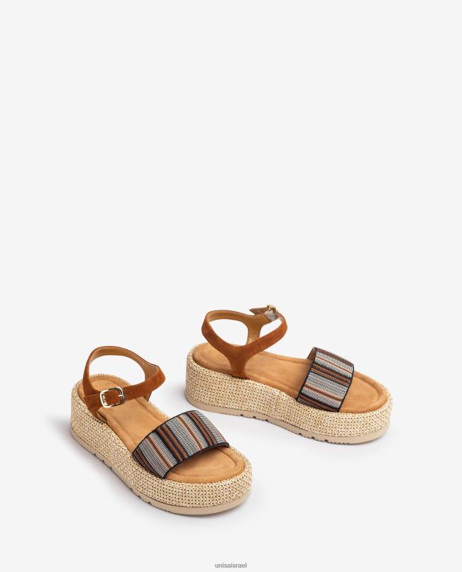 Unisa סנדל עם רצועה רחבה בצבעים חום נשים V2BP2102