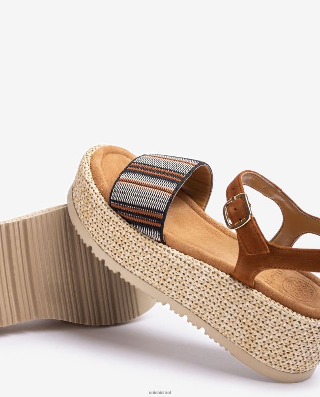 Unisa סנדל עם רצועה רחבה בצבעים חום נשים V2BP2102