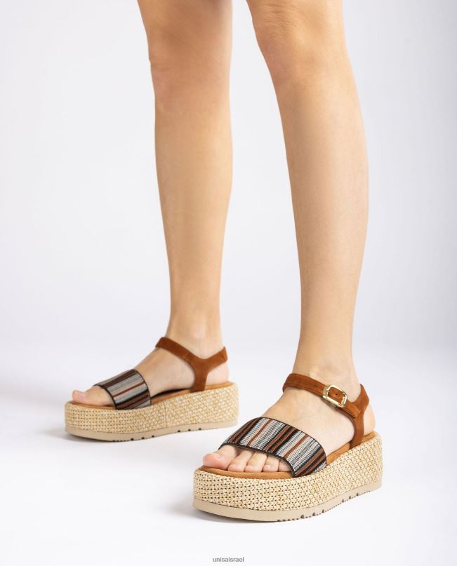 Unisa סנדל עם רצועה רחבה בצבעים חום נשים V2BP2102