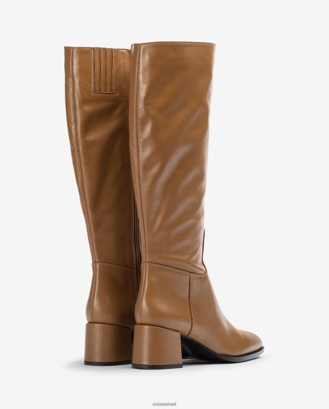 Unisa מגף מרובע עם עקב רחב חום נשים V2BP21039