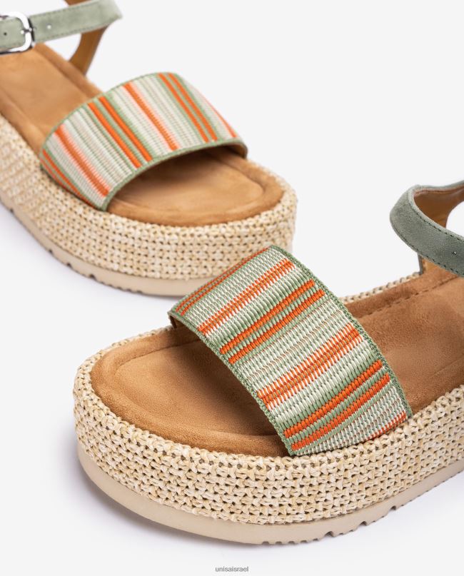 Unisa סנדל עם רצועה רחבה בצבעים ירוק נשים V2BP2103