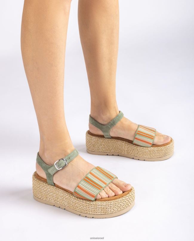 Unisa סנדל עם רצועה רחבה בצבעים ירוק נשים V2BP2103