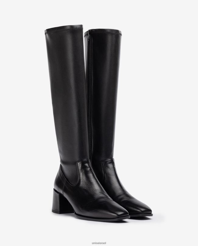 Unisa מגף עקב רחב עם קו רבע עליון בד נמתח אופנה נשים V2BP21040