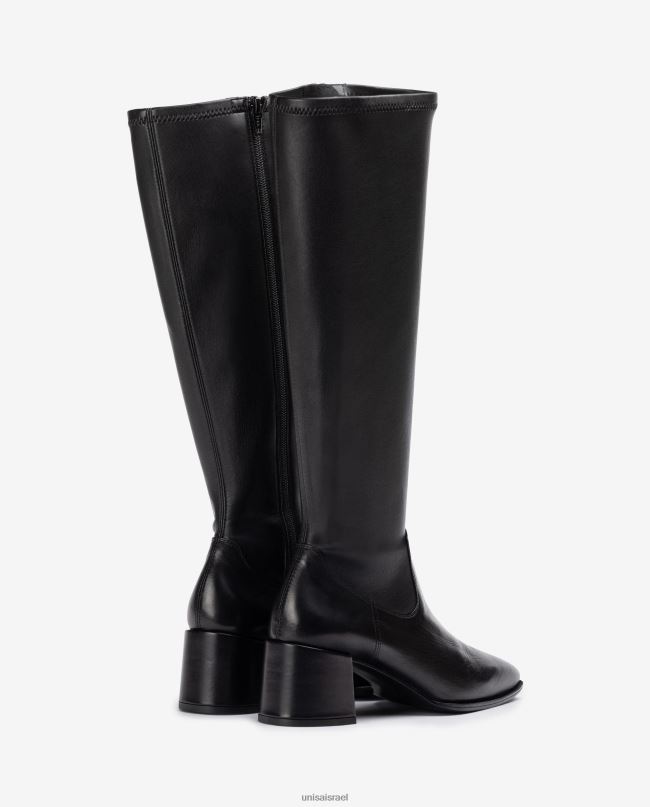 Unisa מגף עקב רחב עם קו רבע עליון בד נמתח אופנה נשים V2BP21040