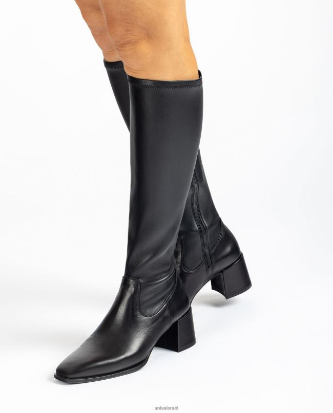 Unisa מגף עקב רחב עם קו רבע עליון בד נמתח אופנה נשים V2BP21040