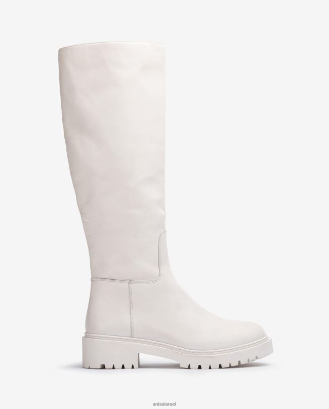 Unisa מגף עור עם סוליית מסלול לבן נשים V2BP21049