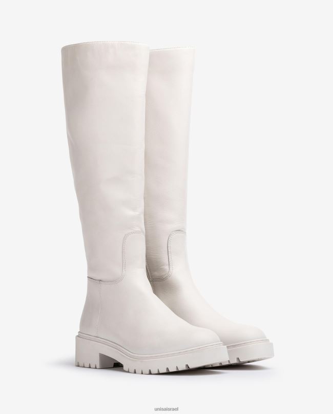 Unisa מגף עור עם סוליית מסלול לבן נשים V2BP21049