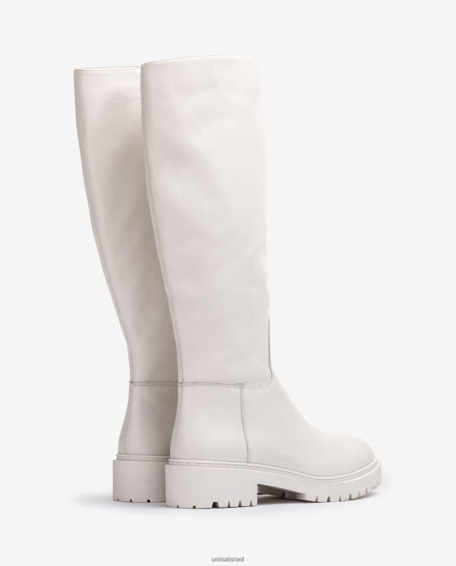 Unisa מגף עור עם סוליית מסלול לבן נשים V2BP21049