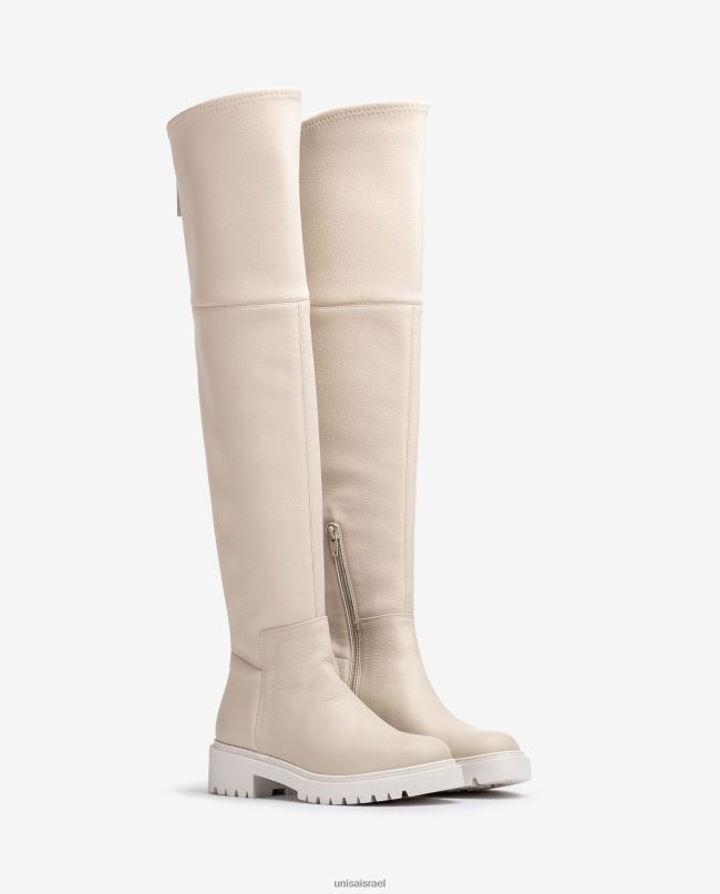 Unisa מגף ירך עם סוליית מסלול לבן נשים V2BP21050