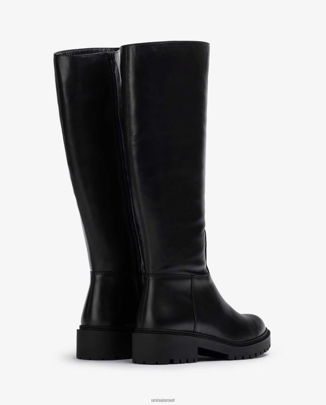 Unisa מגף עור עם סוליית מסלול שָׁחוֹר נשים V2BP21051