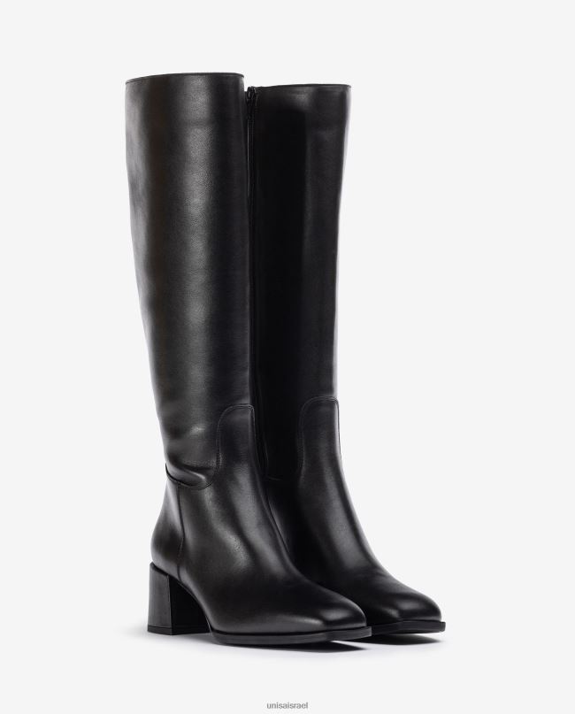 Unisa מגף מרובע עם עקב רחב שָׁחוֹר נשים V2BP21054