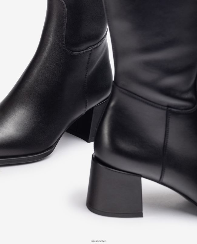 Unisa מגף מרובע עם עקב רחב שָׁחוֹר נשים V2BP21054