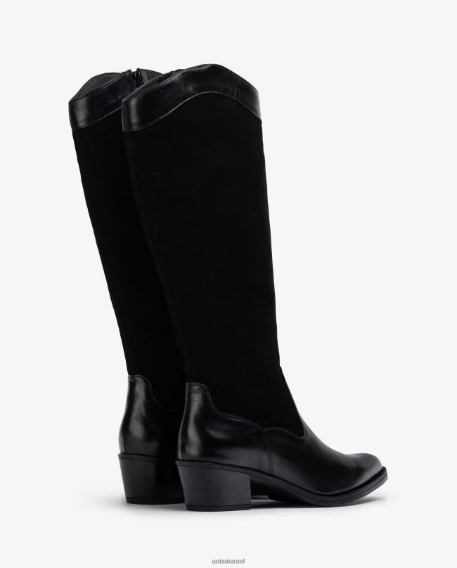 Unisa מגפונים בסגנון בוקרים עם רוכסן פנימי אופנה נשים V2BP21055