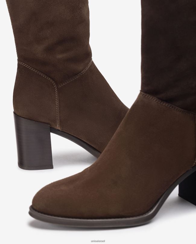 Unisa מגף רגל גבוה עם רוכסן בפנים אופנה נשים V2BP21056