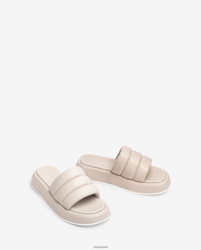 Unisa סנדל בלוק מרופד חום נשים V2BP2105