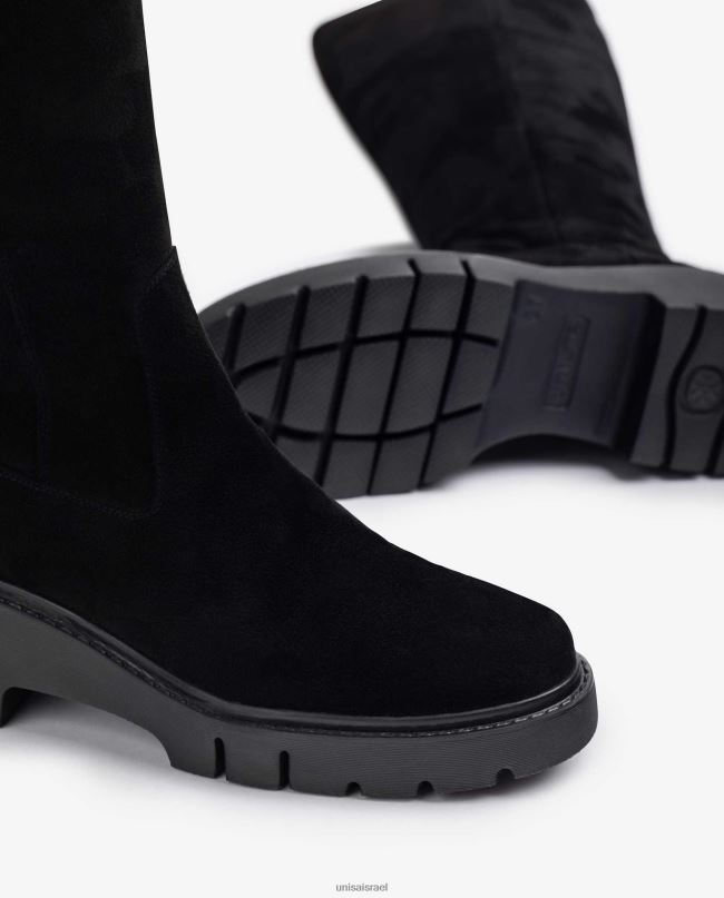 Unisa מגפיים עם רוכסן פנימי שָׁחוֹר נשים V2BP21062