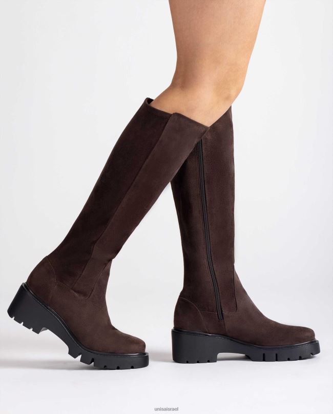 Unisa מגפיים עם רוכסן פנימי חום נשים V2BP21063