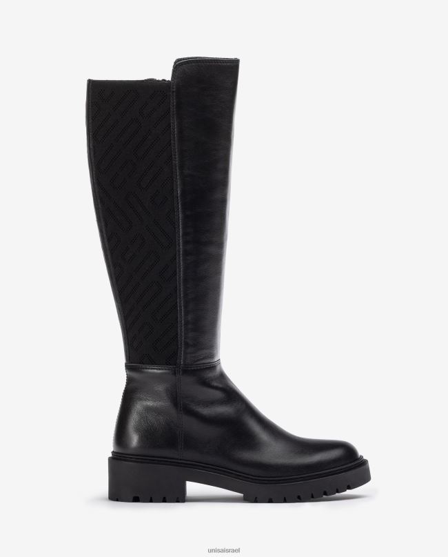 Unisa מגף עור עם בד סטרץ' מעוצב מְעוּדָן נשים V2BP21065