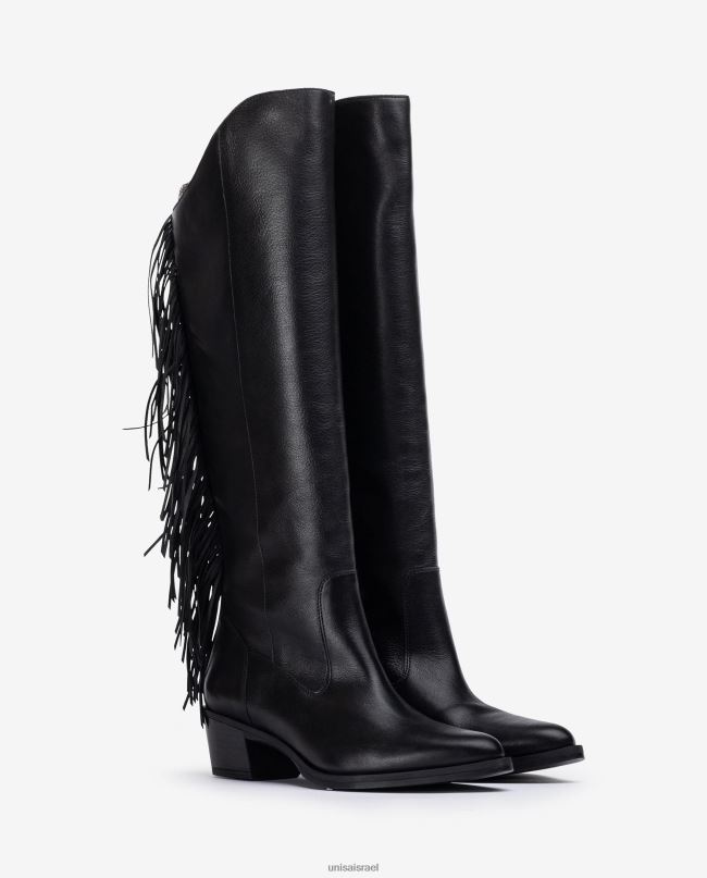 Unisa מגף עור עם גדילים מְעוּדָן נשים V2BP21079