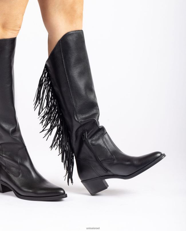 Unisa מגף עור עם גדילים מְעוּדָן נשים V2BP21079