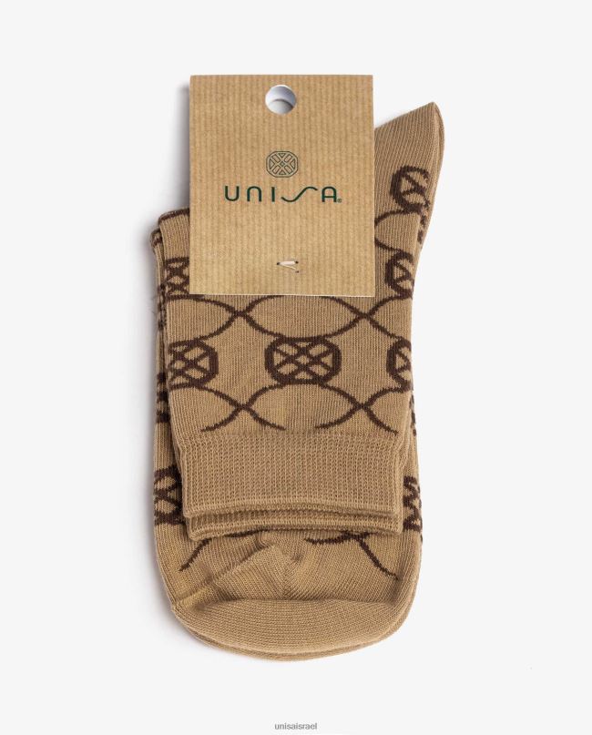 Unisa גרבי כותנה אורגנית חום נשים V2BP21087