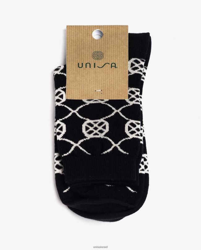 Unisa גרבי כותנה אורגנית שָׁחוֹר נשים V2BP21088