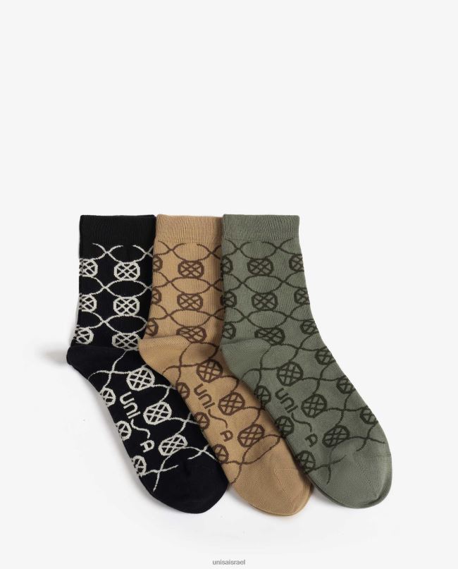 Unisa גרבי כותנה אורגנית שָׁחוֹר נשים V2BP21088