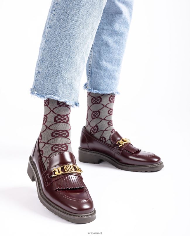 Unisa גרבי כותנה אורגנית אפור נשים V2BP21089