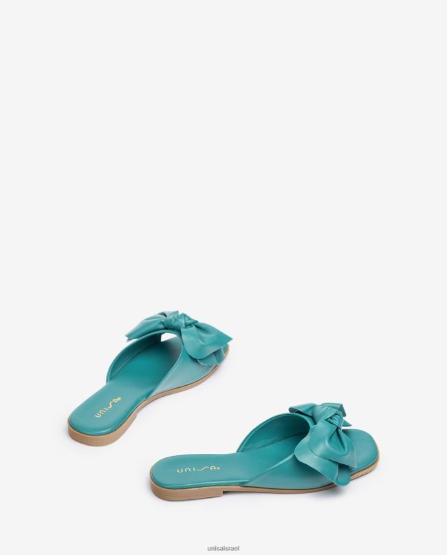 Unisa סנדל שטוח עם קשת ירוק נשים V2BP2108